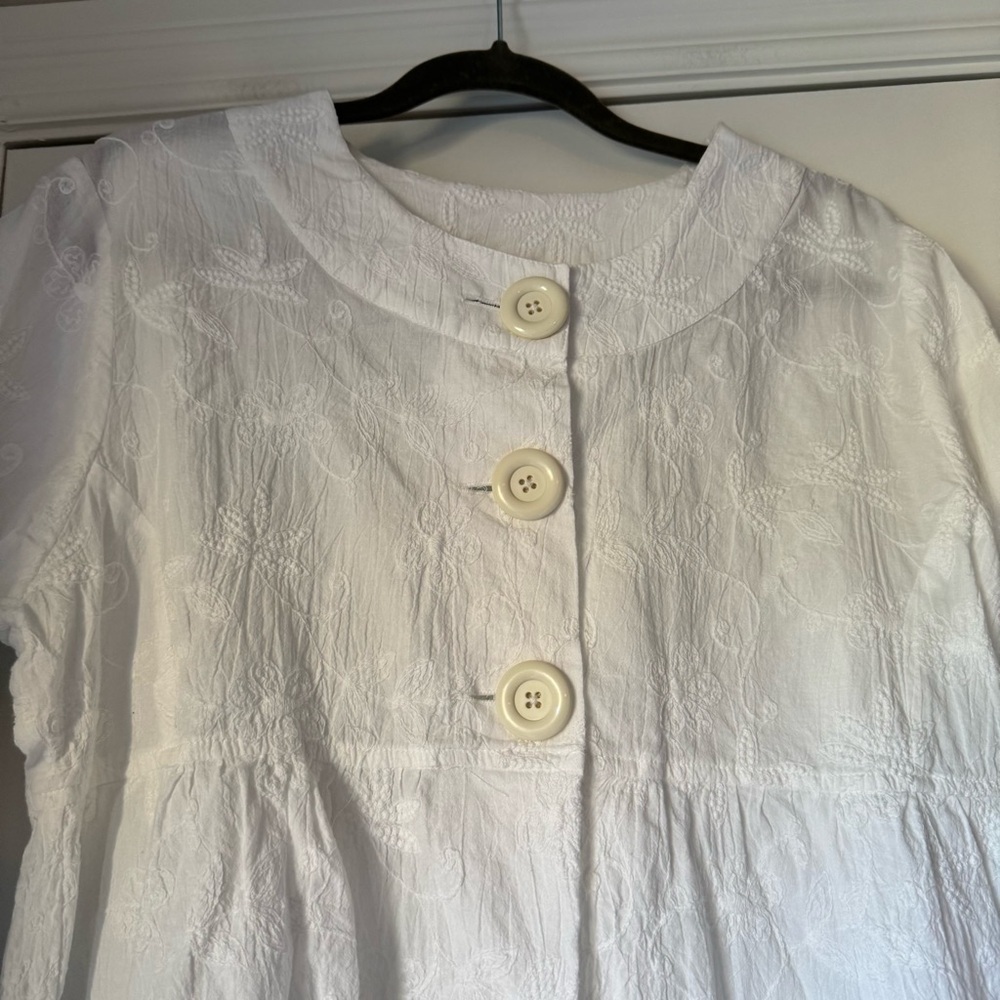 Painted Pony White Embroidered Linen Blend Jacket - Picture 2 of 7